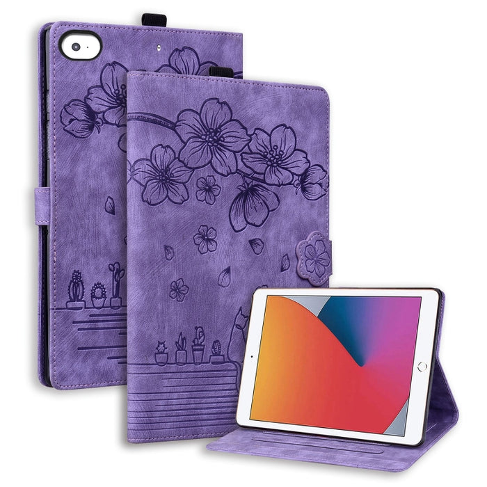 Funda para tableta de cuero inteligente con relieve de gato Sakura de dibujos animados, For iPad Pro 13 2025 / 2024, For iPad Pro 11 2025 / 2024, For iPad mini 6 / mini 2024, For iPad Pro 12.9 2022 / 2021, For iPad Pro 11 2022 / Air 10.9 2022          ...
