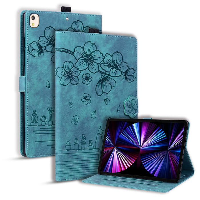 Funda para tableta de cuero inteligente con relieve de gato Sakura de dibujos animados, For iPad Pro 13 2025 / 2024, For iPad Pro 11 2025 / 2024, For iPad mini 6 / mini 2024, For iPad Pro 12.9 2022 / 2021, For iPad Pro 11 2022 / Air 10.9 2022          ...