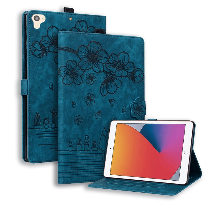 Funda para tableta de cuero inteligente con relieve de gato Sakura de dibujos animados, For iPad Pro 13 2025 / 2024, For iPad Pro 11 2025 / 2024, For iPad mini 6 / mini 2024, For iPad Pro 12.9 2022 / 2021, For iPad Pro 11 2022 / Air 10.9 2022          ...