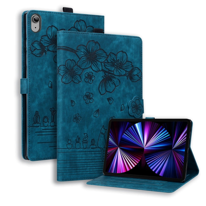 Funda para tableta de cuero inteligente con relieve de gato Sakura de dibujos animados, For iPad Pro 13 2025 / 2024, For iPad Pro 11 2025 / 2024, For iPad mini 6 / mini 2024, For iPad Pro 12.9 2022 / 2021, For iPad Pro 11 2022 / Air 10.9 2022          ...