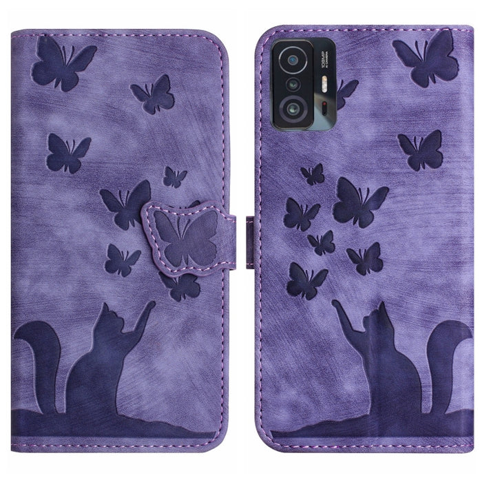 Funda para teléfono con tapa de cuero con estampado de gato y mariposa, For Xiaomi Redmi Note 13 Pro 4G, For Xiaomi Redmi Note 13 4G, For Xiaomi Redmi 13C / POCO C65, For Xiaomi 14 Pro, For Xiaomi 14, For Xiaomi Redmi Note 13 5G                        ...