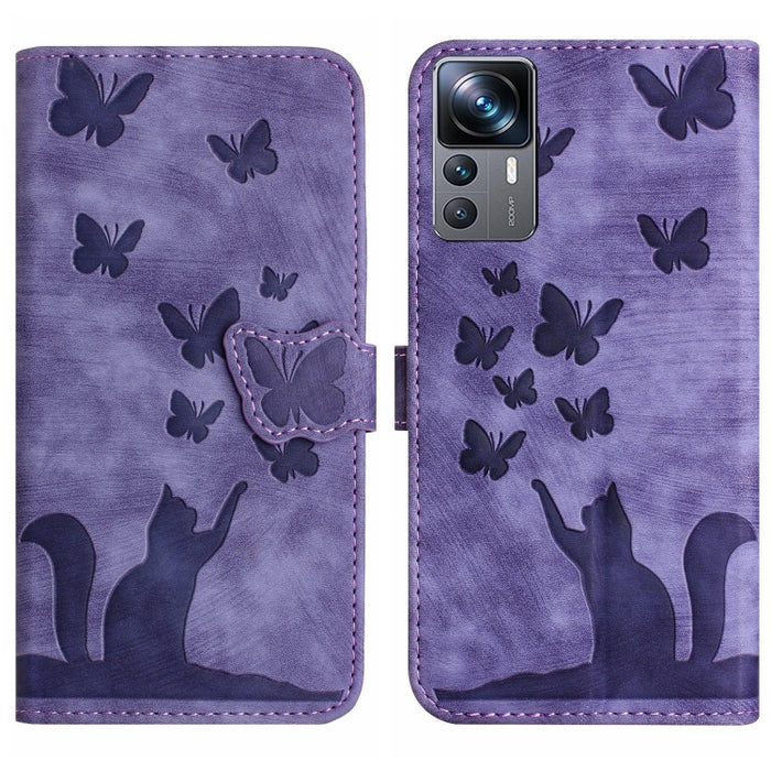 Funda para teléfono con tapa de cuero con estampado de gato y mariposa, For Xiaomi Redmi Note 13 Pro 4G, For Xiaomi Redmi Note 13 4G, For Xiaomi Redmi 13C / POCO C65, For Xiaomi 14 Pro, For Xiaomi 14, For Xiaomi Redmi Note 13 5G                        ...