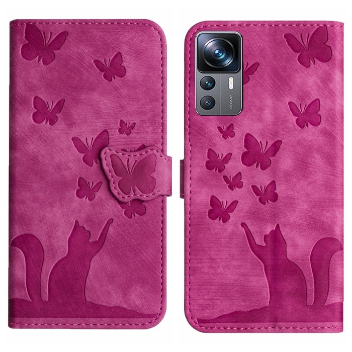 Funda para teléfono con tapa de cuero con estampado de gato y mariposa, For Xiaomi Redmi Note 13 Pro 4G, For Xiaomi Redmi Note 13 4G, For Xiaomi Redmi 13C / POCO C65, For Xiaomi 14 Pro, For Xiaomi 14, For Xiaomi Redmi Note 13 5G                        ...