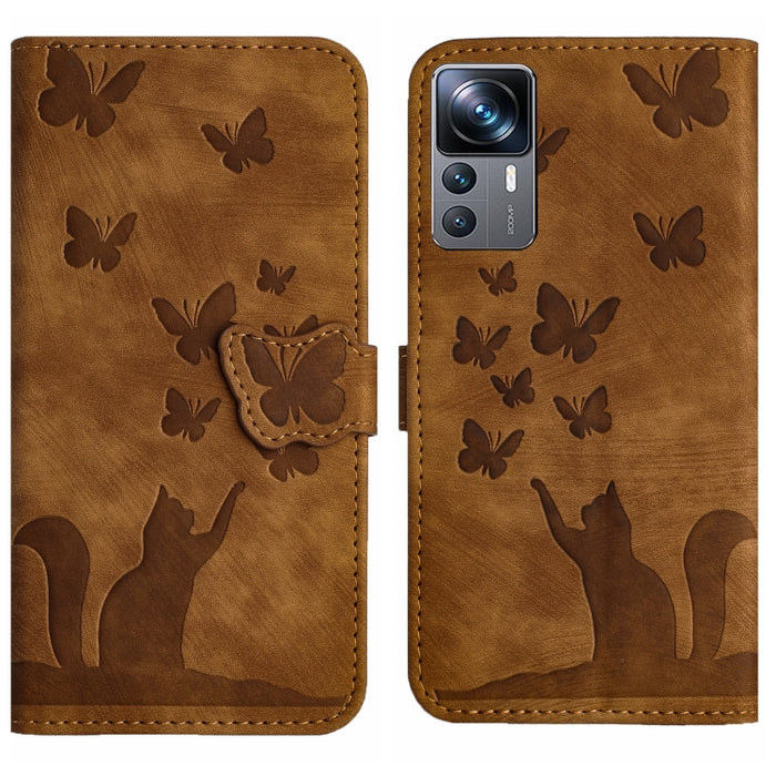 Funda para teléfono con tapa de cuero con estampado de gato y mariposa, For Xiaomi Redmi Note 13 Pro 4G, For Xiaomi Redmi Note 13 4G, For Xiaomi Redmi 13C / POCO C65, For Xiaomi 14 Pro, For Xiaomi 14, For Xiaomi Redmi Note 13 5G                        ...