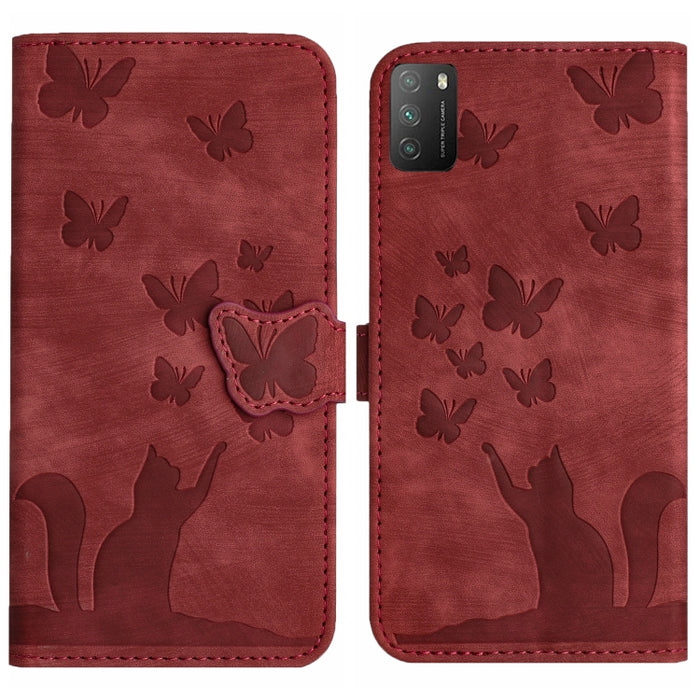 Funda para teléfono con tapa de cuero con estampado de gato y mariposa, For Xiaomi Mi 11 Lite, For Xiaomi Redmi Note 10 / 10S, For Xiaomi Redmi Note 10 Pro, For Xiaomi Poco M3/Redmi Note 9 4G, For Xiaomi Redmi 9A, For Xiaomi Redmi 9                    ...