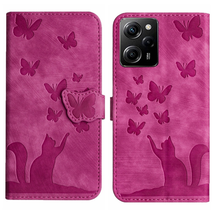 Funda para teléfono con tapa de cuero con estampado de gato y mariposa, For Xiaomi Redmi Note 13 Pro 4G, For Xiaomi Redmi Note 13 4G, For Xiaomi Redmi 13C / POCO C65, For Xiaomi 14 Pro, For Xiaomi 14, For Xiaomi Redmi Note 13 5G                        ...