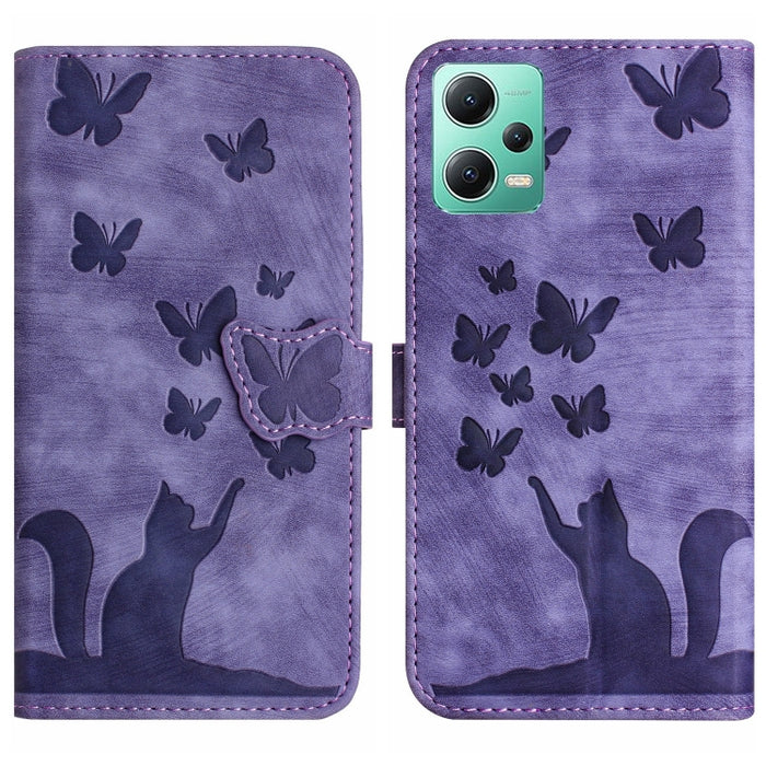 Funda para teléfono con tapa de cuero con estampado de gato y mariposa, For Xiaomi Redmi Note 13 Pro 4G, For Xiaomi Redmi Note 13 4G, For Xiaomi Redmi 13C / POCO C65, For Xiaomi 14 Pro, For Xiaomi 14, For Xiaomi Redmi Note 13 5G                        ...