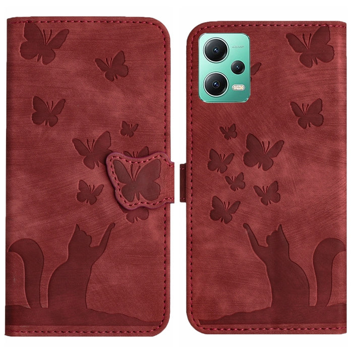 Funda para teléfono con tapa de cuero con estampado de gato y mariposa, For Xiaomi Redmi Note 13 Pro 4G, For Xiaomi Redmi Note 13 4G, For Xiaomi Redmi 13C / POCO C65, For Xiaomi 14 Pro, For Xiaomi 14, For Xiaomi Redmi Note 13 5G                        ...
