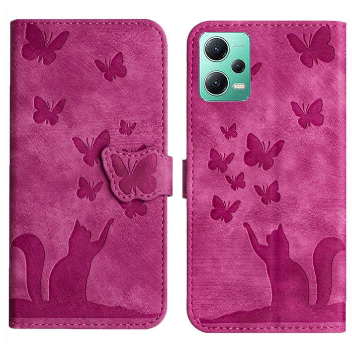 Funda para teléfono con tapa de cuero con estampado de gato y mariposa, For Xiaomi Redmi Note 13 Pro 4G, For Xiaomi Redmi Note 13 4G, For Xiaomi Redmi 13C / POCO C65, For Xiaomi 14 Pro, For Xiaomi 14, For Xiaomi Redmi Note 13 5G                        ...