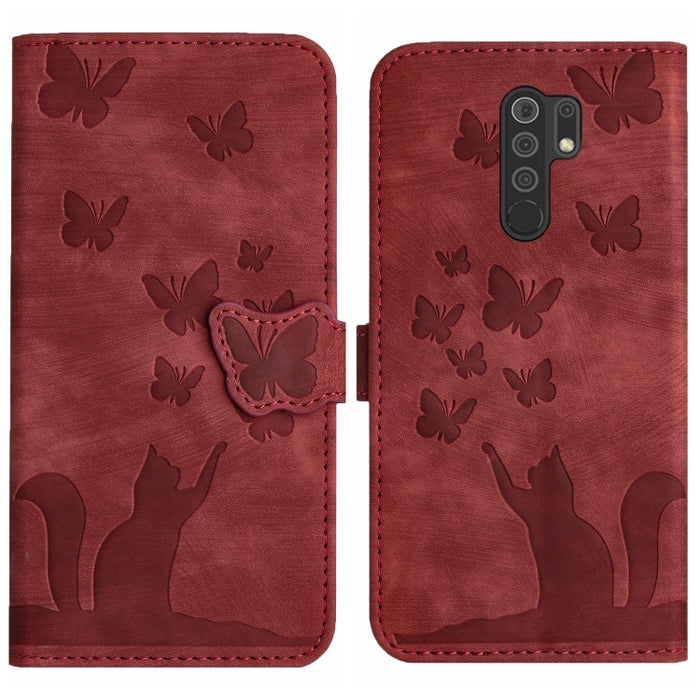 Funda para teléfono con tapa de cuero con estampado de gato y mariposa, For Xiaomi Mi 11 Lite, For Xiaomi Redmi Note 10 / 10S, For Xiaomi Redmi Note 10 Pro, For Xiaomi Poco M3/Redmi Note 9 4G, For Xiaomi Redmi 9A, For Xiaomi Redmi 9                    ...