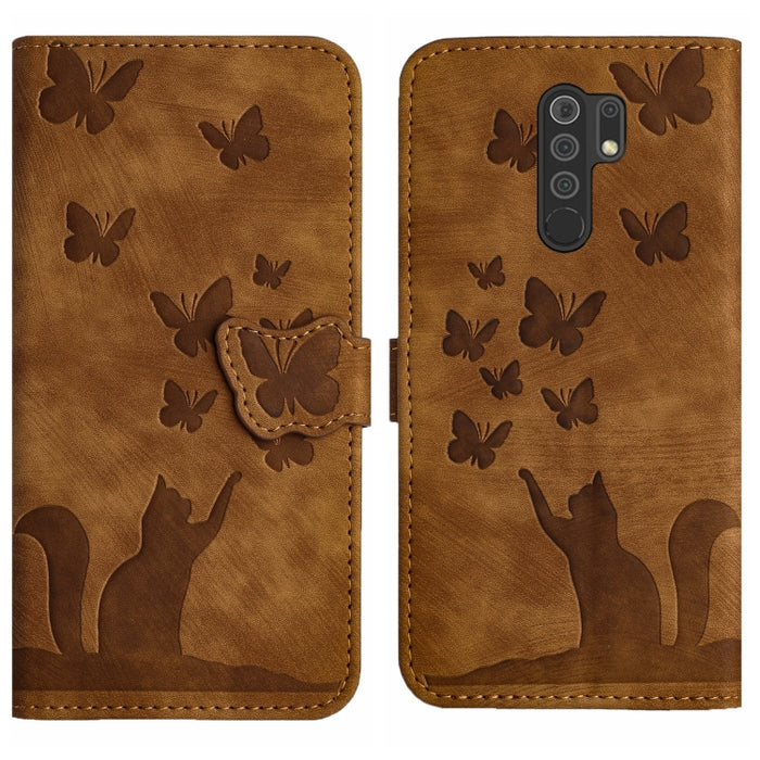 Funda para teléfono con tapa de cuero con estampado de gato y mariposa, For Xiaomi Mi 11 Lite, For Xiaomi Redmi Note 10 / 10S, For Xiaomi Redmi Note 10 Pro, For Xiaomi Poco M3/Redmi Note 9 4G, For Xiaomi Redmi 9A, For Xiaomi Redmi 9                    ...