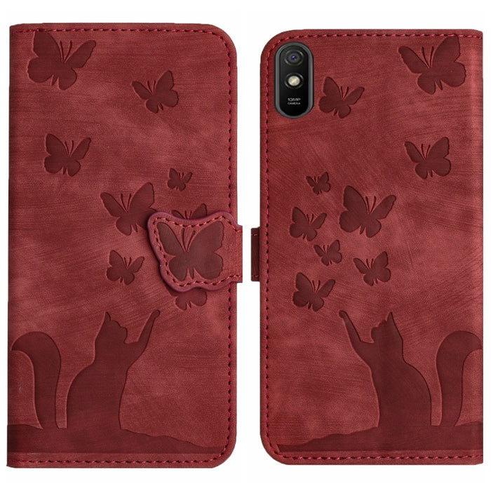 Funda para teléfono con tapa de cuero con estampado de gato y mariposa, For Xiaomi Mi 11 Lite, For Xiaomi Redmi Note 10 / 10S, For Xiaomi Redmi Note 10 Pro, For Xiaomi Poco M3/Redmi Note 9 4G, For Xiaomi Redmi 9A, For Xiaomi Redmi 9                    ...