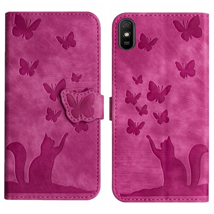 Funda para teléfono con tapa de cuero con estampado de gato y mariposa, For Xiaomi Mi 11 Lite, For Xiaomi Redmi Note 10 / 10S, For Xiaomi Redmi Note 10 Pro, For Xiaomi Poco M3/Redmi Note 9 4G, For Xiaomi Redmi 9A, For Xiaomi Redmi 9                    ...