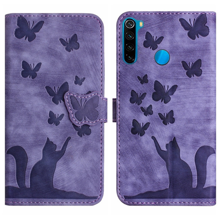 Funda para teléfono con tapa de cuero con estampado de gato y mariposa, For Xiaomi Mi 11 Lite, For Xiaomi Redmi Note 10 / 10S, For Xiaomi Redmi Note 10 Pro, For Xiaomi Poco M3/Redmi Note 9 4G, For Xiaomi Redmi 9A, For Xiaomi Redmi 9                    ...