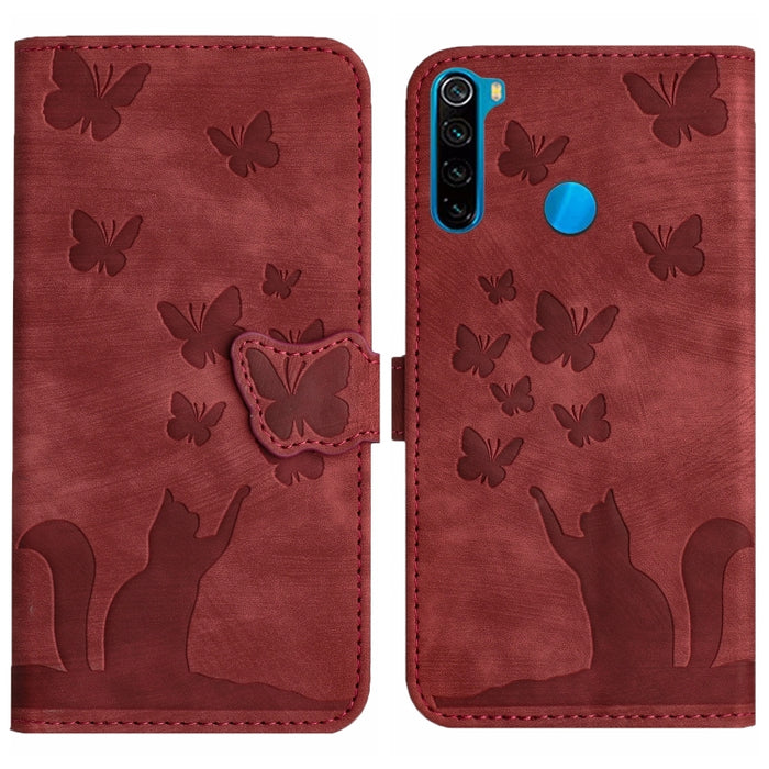 Funda para teléfono con tapa de cuero con estampado de gato y mariposa, For Xiaomi Mi 11 Lite, For Xiaomi Redmi Note 10 / 10S, For Xiaomi Redmi Note 10 Pro, For Xiaomi Poco M3/Redmi Note 9 4G, For Xiaomi Redmi 9A, For Xiaomi Redmi 9                    ...