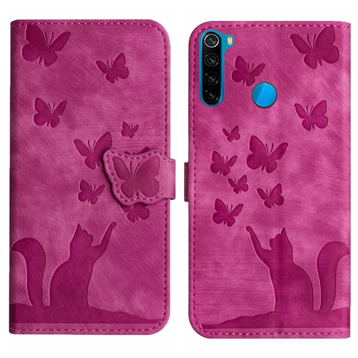 Funda para teléfono con tapa de cuero con estampado de gato y mariposa, For Xiaomi Mi 11 Lite, For Xiaomi Redmi Note 10 / 10S, For Xiaomi Redmi Note 10 Pro, For Xiaomi Poco M3/Redmi Note 9 4G, For Xiaomi Redmi 9A, For Xiaomi Redmi 9                    ...