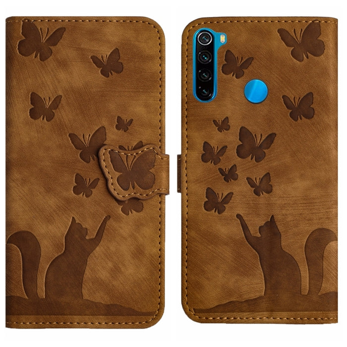 Funda para teléfono con tapa de cuero con estampado de gato y mariposa, For Xiaomi Mi 11 Lite, For Xiaomi Redmi Note 10 / 10S, For Xiaomi Redmi Note 10 Pro, For Xiaomi Poco M3/Redmi Note 9 4G, For Xiaomi Redmi 9A, For Xiaomi Redmi 9                    ...