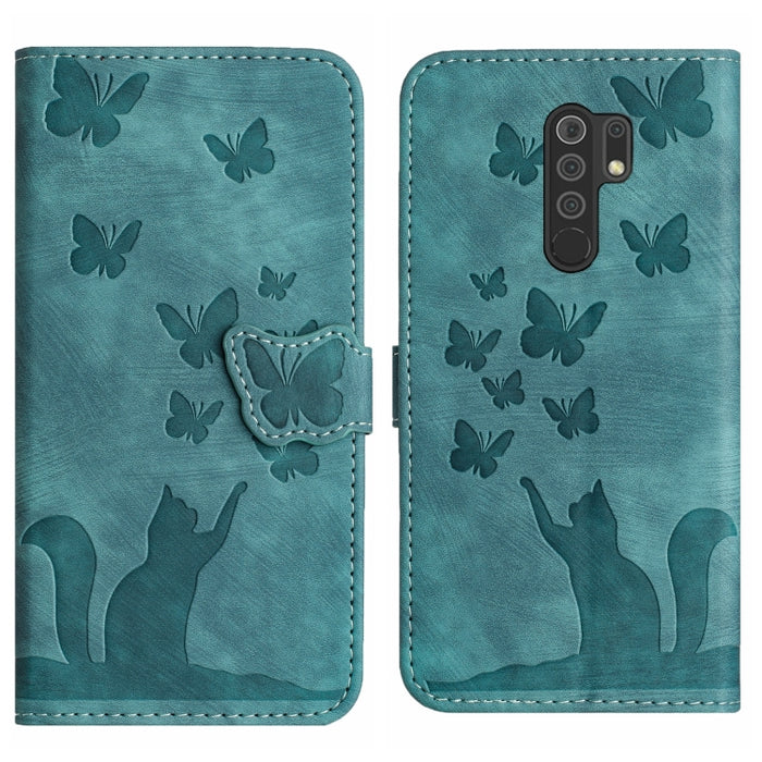 Funda para teléfono con tapa de cuero con estampado de gato y mariposa, For Xiaomi Mi 11 Lite, For Xiaomi Redmi Note 10 / 10S, For Xiaomi Redmi Note 10 Pro, For Xiaomi Poco M3/Redmi Note 9 4G, For Xiaomi Redmi 9A, For Xiaomi Redmi 9                    ...