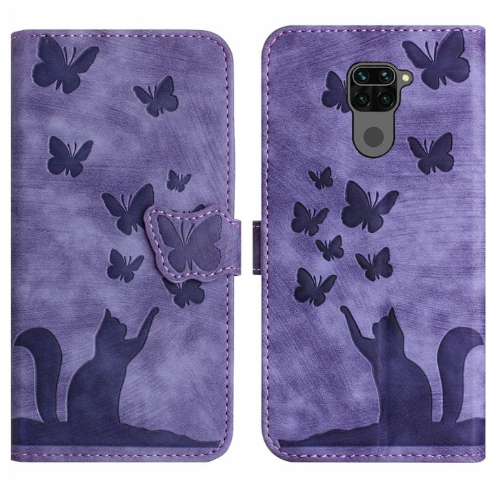 Funda para teléfono con tapa de cuero con estampado de gato y mariposa, For Xiaomi Mi 11 Lite, For Xiaomi Redmi Note 10 / 10S, For Xiaomi Redmi Note 10 Pro, For Xiaomi Poco M3/Redmi Note 9 4G, For Xiaomi Redmi 9A, For Xiaomi Redmi 9                    ...