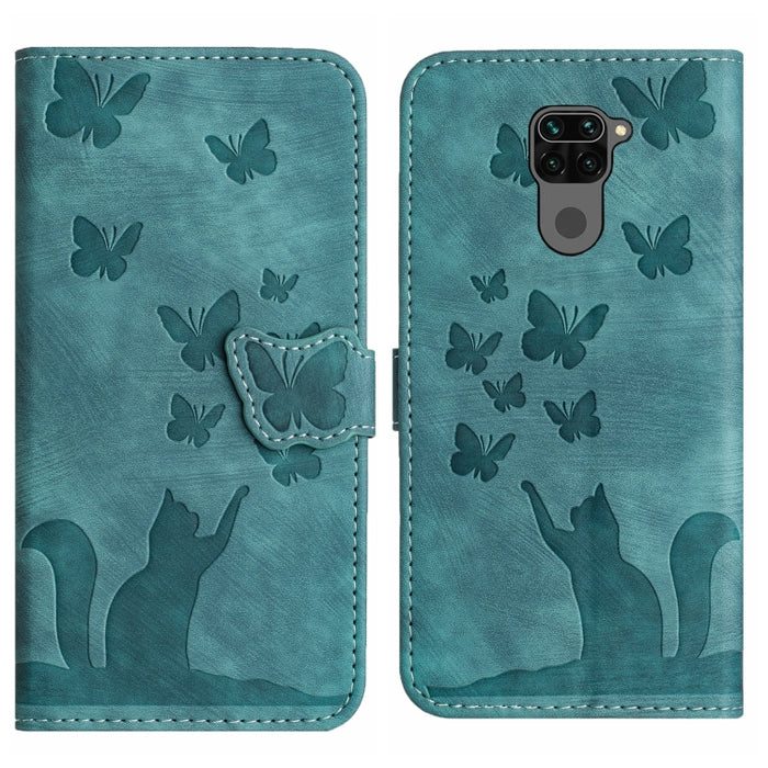 Funda para teléfono con tapa de cuero con estampado de gato y mariposa, For Xiaomi Mi 11 Lite, For Xiaomi Redmi Note 10 / 10S, For Xiaomi Redmi Note 10 Pro, For Xiaomi Poco M3/Redmi Note 9 4G, For Xiaomi Redmi 9A, For Xiaomi Redmi 9                    ...
