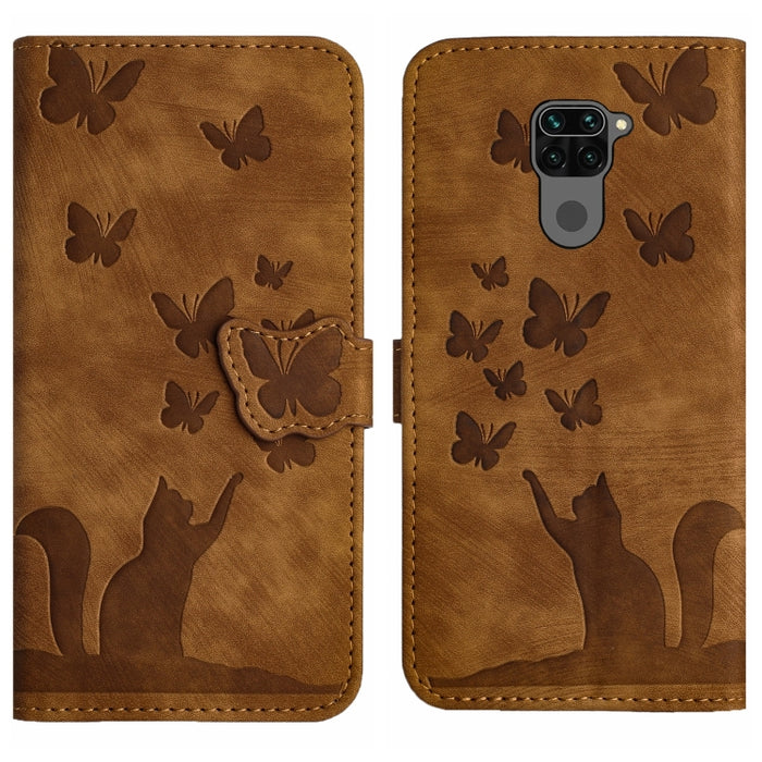 Funda para teléfono con tapa de cuero con estampado de gato y mariposa, For Xiaomi Mi 11 Lite, For Xiaomi Redmi Note 10 / 10S, For Xiaomi Redmi Note 10 Pro, For Xiaomi Poco M3/Redmi Note 9 4G, For Xiaomi Redmi 9A, For Xiaomi Redmi 9                    ...