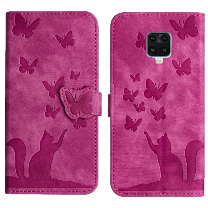 Funda para teléfono con tapa de cuero con estampado de gato y mariposa, For Xiaomi Mi 11 Lite, For Xiaomi Redmi Note 10 / 10S, For Xiaomi Redmi Note 10 Pro, For Xiaomi Poco M3/Redmi Note 9 4G, For Xiaomi Redmi 9A, For Xiaomi Redmi 9                    ...