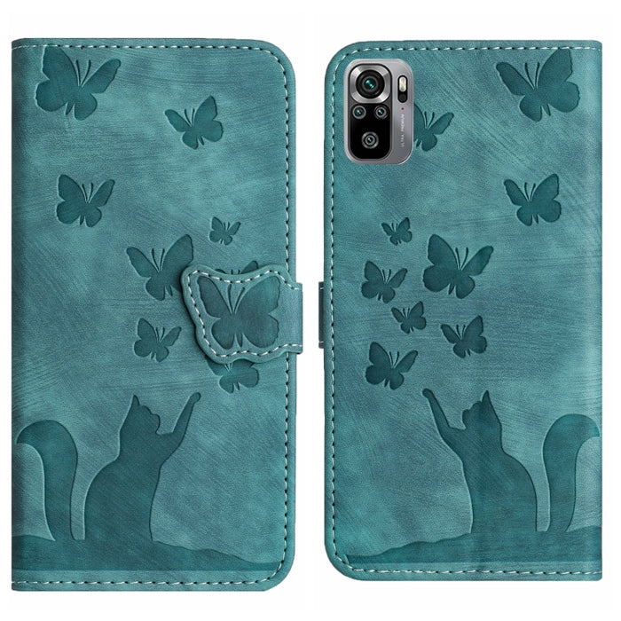 Funda para teléfono con tapa de cuero con estampado de gato y mariposa, For Xiaomi Mi 11 Lite, For Xiaomi Redmi Note 10 / 10S, For Xiaomi Redmi Note 10 Pro, For Xiaomi Poco M3/Redmi Note 9 4G, For Xiaomi Redmi 9A, For Xiaomi Redmi 9                    ...
