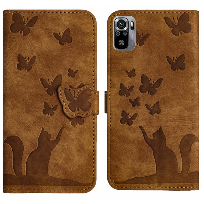 Funda para teléfono con tapa de cuero con estampado de gato y mariposa, For Xiaomi Mi 11 Lite, For Xiaomi Redmi Note 10 / 10S, For Xiaomi Redmi Note 10 Pro, For Xiaomi Poco M3/Redmi Note 9 4G, For Xiaomi Redmi 9A, For Xiaomi Redmi 9                    ...