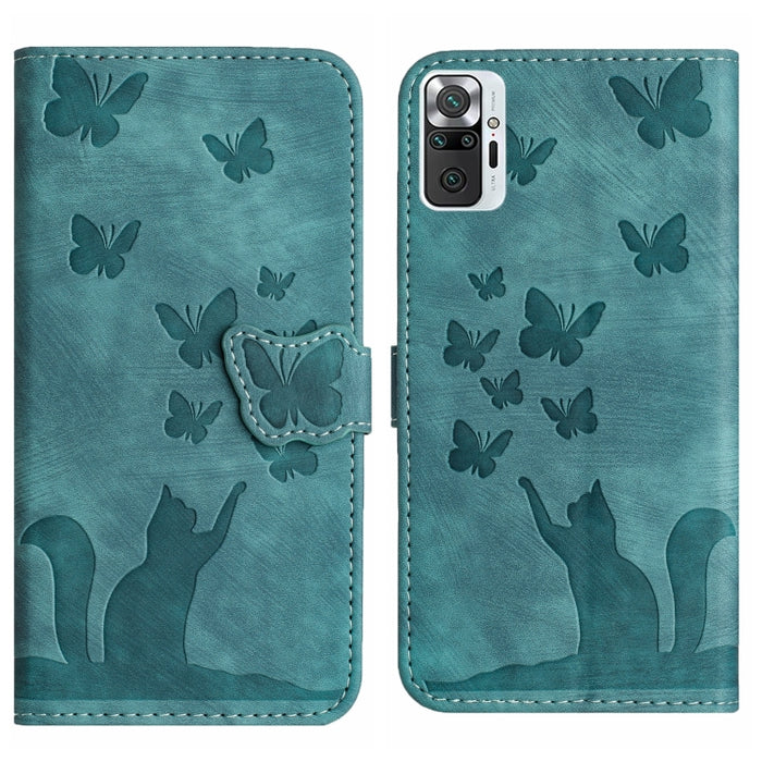 Funda para teléfono con tapa de cuero con estampado de gato y mariposa, For Xiaomi Mi 11 Lite, For Xiaomi Redmi Note 10 / 10S, For Xiaomi Redmi Note 10 Pro, For Xiaomi Poco M3/Redmi Note 9 4G, For Xiaomi Redmi 9A, For Xiaomi Redmi 9                    ...