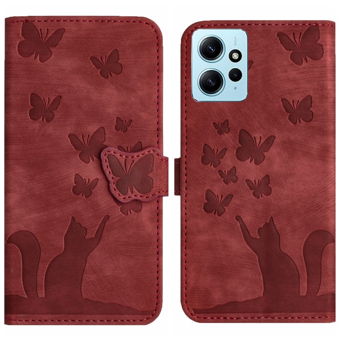 Funda para teléfono con tapa de cuero con estampado de gato y mariposa, For Xiaomi Redmi Note 13 Pro 4G, For Xiaomi Redmi Note 13 4G, For Xiaomi Redmi 13C / POCO C65, For Xiaomi 14 Pro, For Xiaomi 14, For Xiaomi Redmi Note 13 5G                        ...