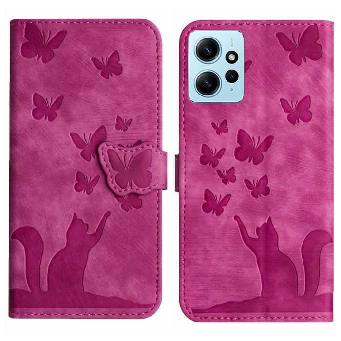 Funda para teléfono con tapa de cuero con estampado de gato y mariposa, For Xiaomi Redmi Note 13 Pro 4G, For Xiaomi Redmi Note 13 4G, For Xiaomi Redmi 13C / POCO C65, For Xiaomi 14 Pro, For Xiaomi 14, For Xiaomi Redmi Note 13 5G                        ...