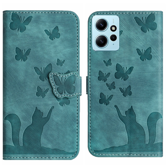Funda para teléfono con tapa de cuero con estampado de gato y mariposa, For Xiaomi Redmi Note 13 Pro 4G, For Xiaomi Redmi Note 13 4G, For Xiaomi Redmi 13C / POCO C65, For Xiaomi 14 Pro, For Xiaomi 14, For Xiaomi Redmi Note 13 5G                        ...
