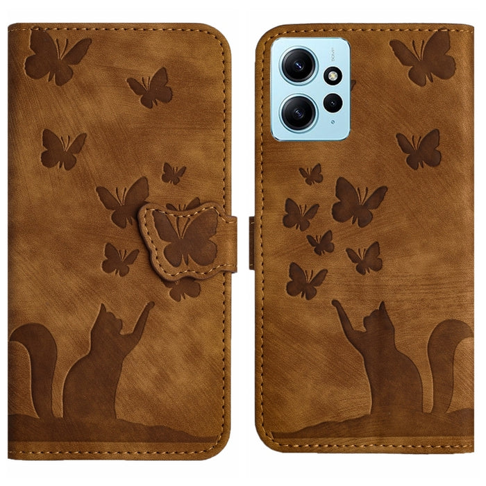 Funda para teléfono con tapa de cuero con estampado de gato y mariposa, For Xiaomi Redmi Note 13 Pro 4G, For Xiaomi Redmi Note 13 4G, For Xiaomi Redmi 13C / POCO C65, For Xiaomi 14 Pro, For Xiaomi 14, For Xiaomi Redmi Note 13 5G                        ...