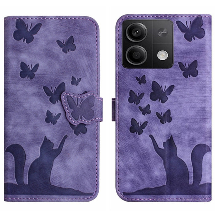Funda para teléfono con tapa de cuero con estampado de gato y mariposa, For Xiaomi Redmi Note 13 Pro 4G, For Xiaomi Redmi Note 13 4G, For Xiaomi Redmi 13C / POCO C65, For Xiaomi 14 Pro, For Xiaomi 14, For Xiaomi Redmi Note 13 5G                        ...