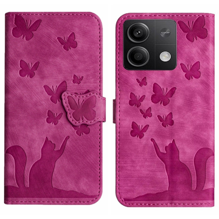 Funda para teléfono con tapa de cuero con estampado de gato y mariposa, For Xiaomi Redmi Note 13 Pro 4G, For Xiaomi Redmi Note 13 4G, For Xiaomi Redmi 13C / POCO C65, For Xiaomi 14 Pro, For Xiaomi 14, For Xiaomi Redmi Note 13 5G                        ...