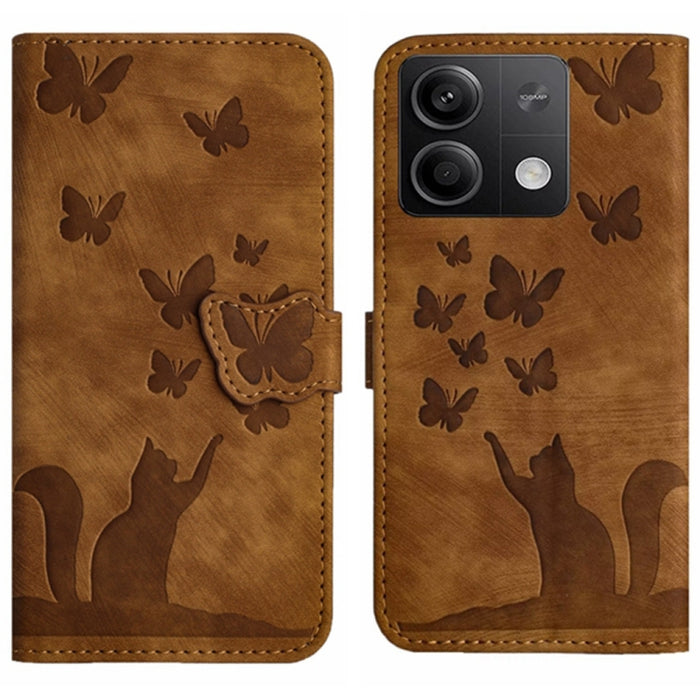 Funda para teléfono con tapa de cuero con estampado de gato y mariposa, For Xiaomi Redmi Note 13 Pro 4G, For Xiaomi Redmi Note 13 4G, For Xiaomi Redmi 13C / POCO C65, For Xiaomi 14 Pro, For Xiaomi 14, For Xiaomi Redmi Note 13 5G                        ...