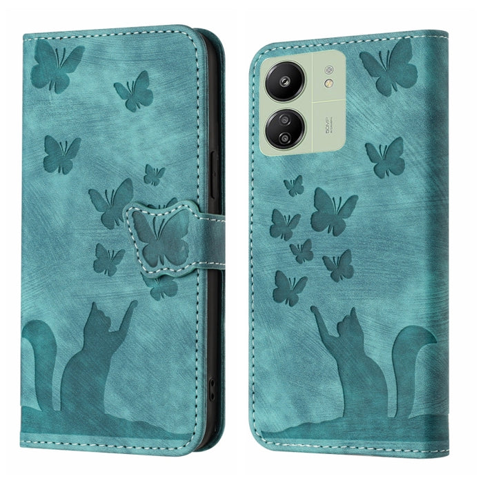 Funda para teléfono con tapa de cuero con estampado de gato y mariposa, For Xiaomi Redmi Note 13 Pro 4G, For Xiaomi Redmi Note 13 4G, For Xiaomi Redmi 13C / POCO C65, For Xiaomi 14 Pro, For Xiaomi 14, For Xiaomi Redmi Note 13 5G                        ...