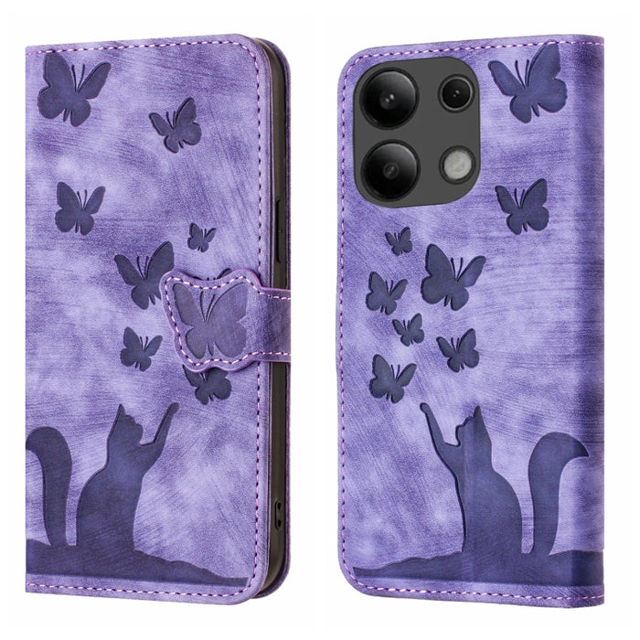 Funda para teléfono con tapa de cuero con estampado de gato y mariposa, For Xiaomi Redmi Note 13 Pro 4G, For Xiaomi Redmi Note 13 4G, For Xiaomi Redmi 13C / POCO C65, For Xiaomi 14 Pro, For Xiaomi 14, For Xiaomi Redmi Note 13 5G                        ...