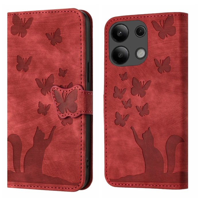 Funda para teléfono con tapa de cuero con estampado de gato y mariposa, For Xiaomi Redmi Note 13 Pro 4G, For Xiaomi Redmi Note 13 4G, For Xiaomi Redmi 13C / POCO C65, For Xiaomi 14 Pro, For Xiaomi 14, For Xiaomi Redmi Note 13 5G                        ...