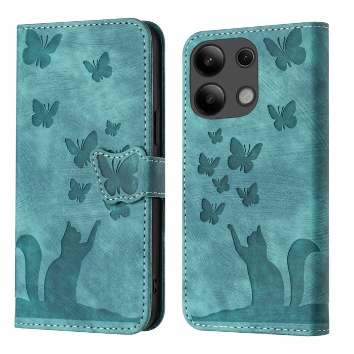 Funda para teléfono con tapa de cuero con estampado de gato y mariposa, For Xiaomi Redmi Note 13 Pro 4G, For Xiaomi Redmi Note 13 4G, For Xiaomi Redmi 13C / POCO C65, For Xiaomi 14 Pro, For Xiaomi 14, For Xiaomi Redmi Note 13 5G                        ...