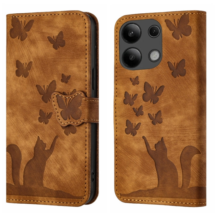 Funda para teléfono con tapa de cuero con estampado de gato y mariposa, For Xiaomi Redmi Note 13 Pro 4G, For Xiaomi Redmi Note 13 4G, For Xiaomi Redmi 13C / POCO C65, For Xiaomi 14 Pro, For Xiaomi 14, For Xiaomi Redmi Note 13 5G                        ...