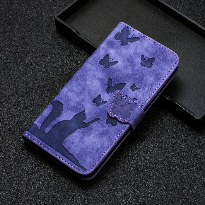 Funda para teléfono con tapa de cuero con estampado de gato y mariposa, For Xiaomi Redmi Note 13 Pro 4G, For Xiaomi Redmi Note 13 4G, For Xiaomi Redmi 13C / POCO C65, For Xiaomi 14 Pro, For Xiaomi 14, For Xiaomi Redmi Note 13 5G                        ...