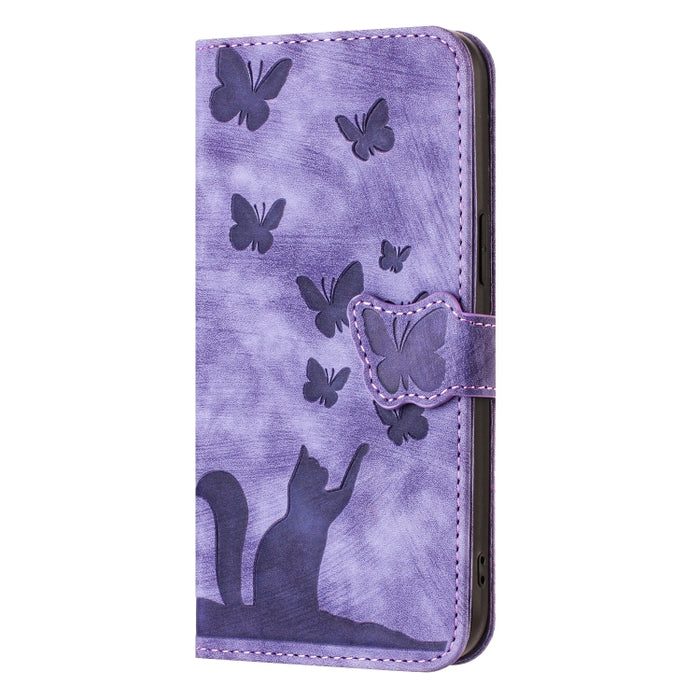 Funda para teléfono con tapa de cuero con estampado de gato y mariposa, For Xiaomi Redmi Note 13 Pro 4G, For Xiaomi Redmi Note 13 4G, For Xiaomi Redmi 13C / POCO C65, For Xiaomi 14 Pro, For Xiaomi 14, For Xiaomi Redmi Note 13 5G                        ...