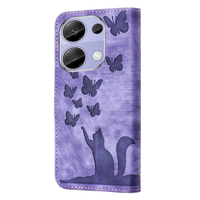 Funda para teléfono con tapa de cuero con estampado de gato y mariposa, For Xiaomi Redmi Note 13 Pro 4G, For Xiaomi Redmi Note 13 4G, For Xiaomi Redmi 13C / POCO C65, For Xiaomi 14 Pro, For Xiaomi 14, For Xiaomi Redmi Note 13 5G                        ...