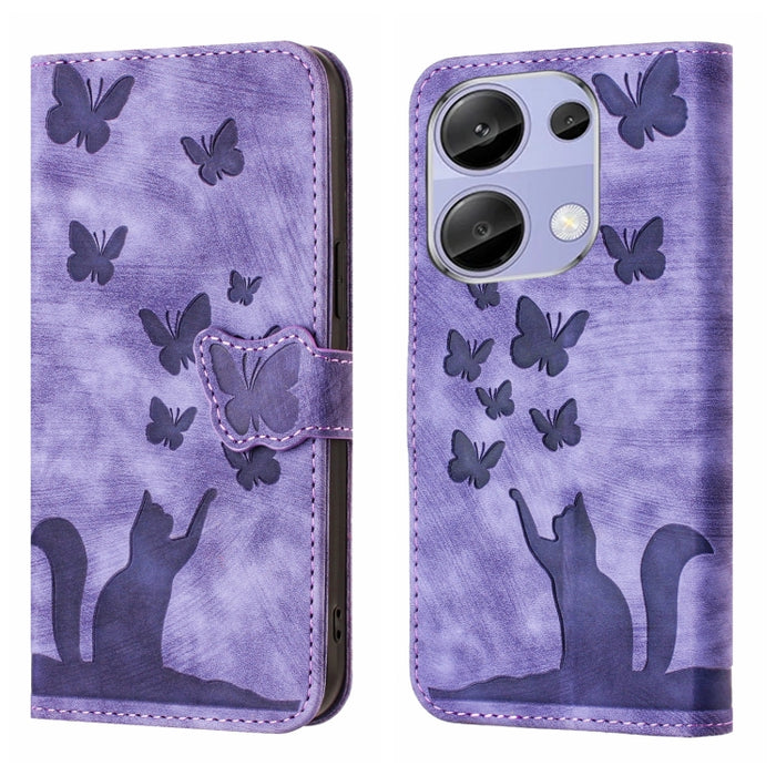 Funda para teléfono con tapa de cuero con estampado de gato y mariposa, For Xiaomi Redmi Note 13 Pro 4G, For Xiaomi Redmi Note 13 4G, For Xiaomi Redmi 13C / POCO C65, For Xiaomi 14 Pro, For Xiaomi 14, For Xiaomi Redmi Note 13 5G                        ...