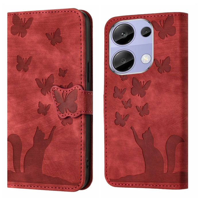 Funda para teléfono con tapa de cuero con estampado de gato y mariposa, For Xiaomi Redmi Note 13 Pro 4G, For Xiaomi Redmi Note 13 4G, For Xiaomi Redmi 13C / POCO C65, For Xiaomi 14 Pro, For Xiaomi 14, For Xiaomi Redmi Note 13 5G                        ...
