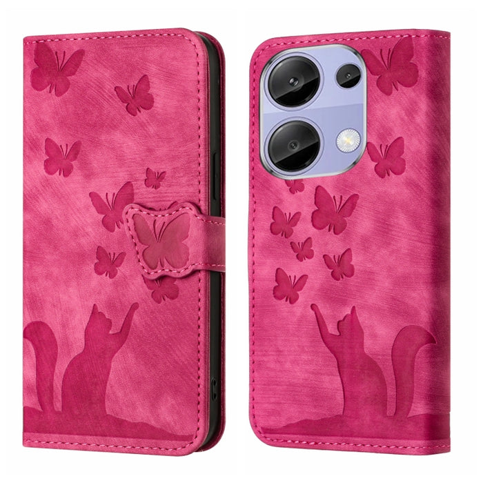 Funda para teléfono con tapa de cuero con estampado de gato y mariposa, For Xiaomi Redmi Note 13 Pro 4G, For Xiaomi Redmi Note 13 4G, For Xiaomi Redmi 13C / POCO C65, For Xiaomi 14 Pro, For Xiaomi 14, For Xiaomi Redmi Note 13 5G                        ...