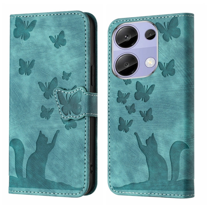 Funda para teléfono con tapa de cuero con estampado de gato y mariposa, For Xiaomi Redmi Note 13 Pro 4G, For Xiaomi Redmi Note 13 4G, For Xiaomi Redmi 13C / POCO C65, For Xiaomi 14 Pro, For Xiaomi 14, For Xiaomi Redmi Note 13 5G                        ...