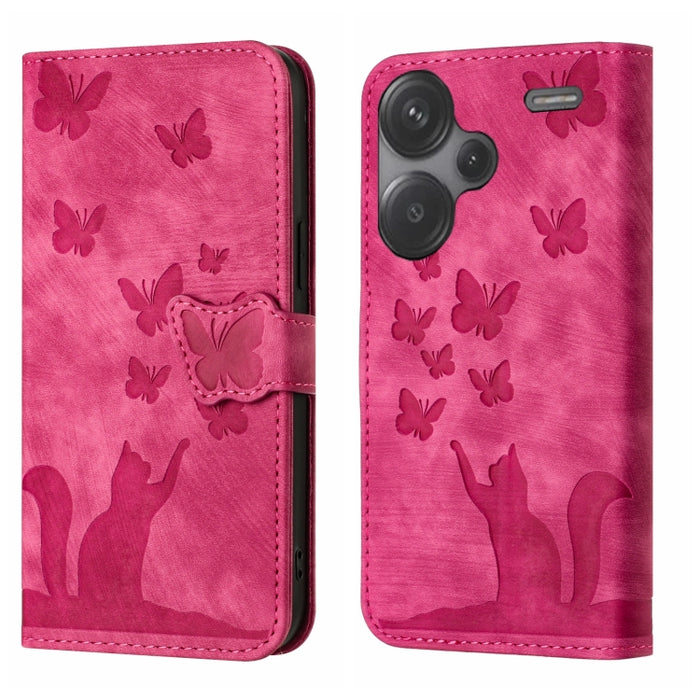 Funda para teléfono con tapa de cuero con estampado de gato y mariposa, For Xiaomi Redmi Note 13 Pro 4G, For Xiaomi Redmi Note 13 4G, For Xiaomi Redmi 13C / POCO C65, For Xiaomi 14 Pro, For Xiaomi 14, For Xiaomi Redmi Note 13 5G                        ...