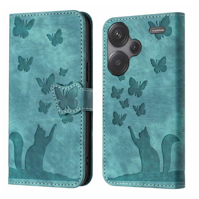 Funda para teléfono con tapa de cuero con estampado de gato y mariposa, For Xiaomi Redmi Note 13 Pro 4G, For Xiaomi Redmi Note 13 4G, For Xiaomi Redmi 13C / POCO C65, For Xiaomi 14 Pro, For Xiaomi 14, For Xiaomi Redmi Note 13 5G                        ...